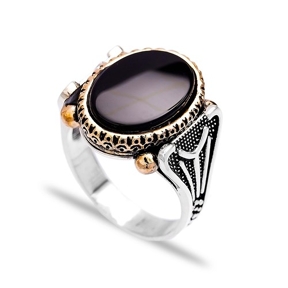 Onyx Authentic Men Ring Wholesale Handmade 925 Sterling Silver